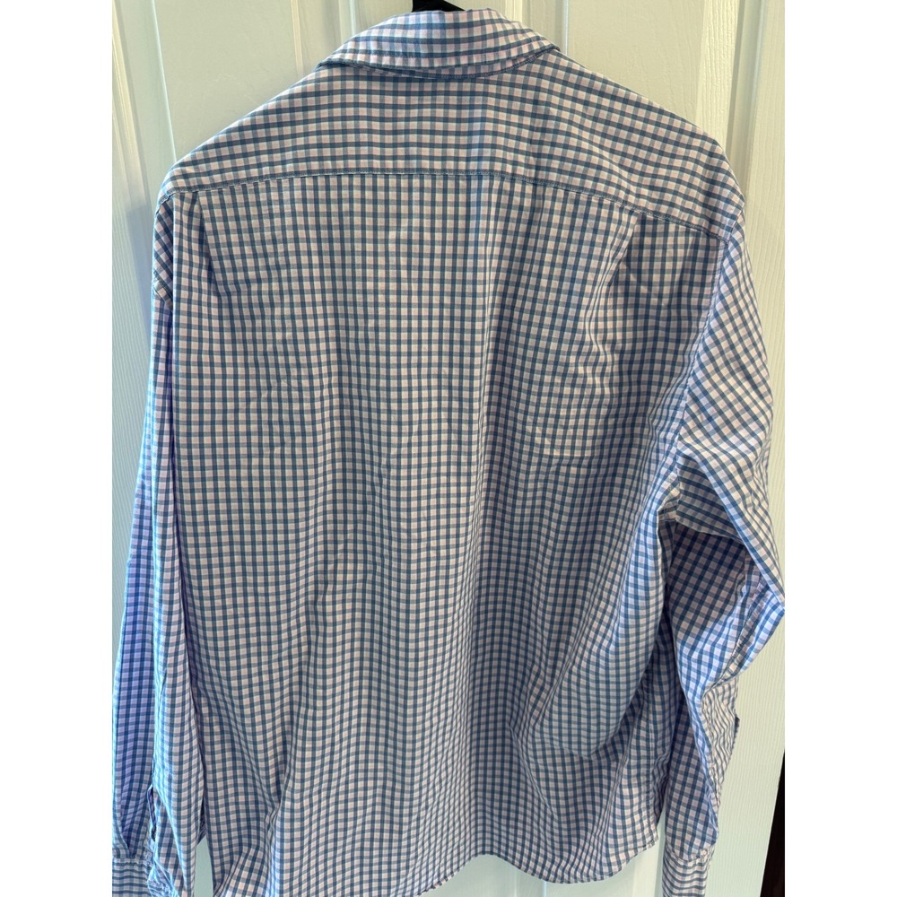 J.Crew Performance Slim Untucked Shirt XL Mens Blue Pink Gingham Check Button Up - Picture 7 of 9